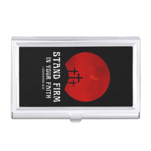Stand firm in your faith business card case