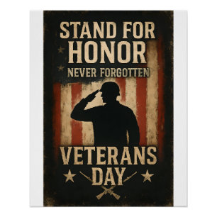 Stand For Honor – Veterans Day Tribute Design Poster