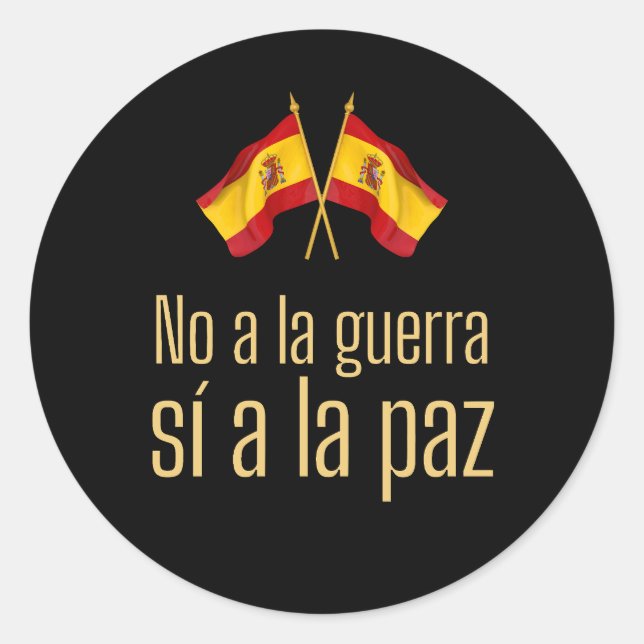 Stand for Peace Spain Classic Round Sticker (Front)