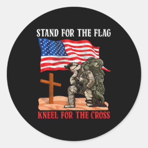 Stand For The Flag Kneel For The Cross Patriotic C Classic Round Sticker
