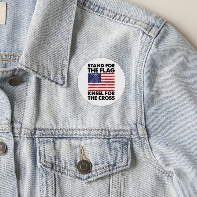 Stand for The Flag Kneel for The Cross Patriotic  Patch (On Jacket)