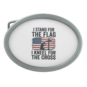 Stand for the Flag Kneel for the Cross Shirt Desig Belt Buckle