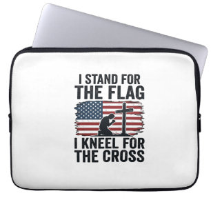 Stand for the Flag Kneel for the Cross Shirt Desig Laptop Sleeve