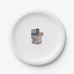 Stand for the Flag Kneel for the Cross Shirt Desig Paper Plates