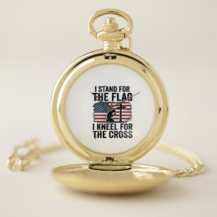 Stand for the Flag Kneel for the Cross Shirt Desig Pocket Watch