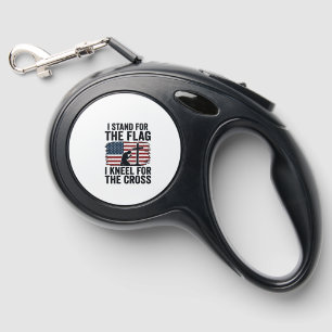 Stand for the Flag Kneel for the Cross Shirt Desig Retractable Pet Leash