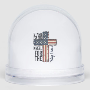 Stand for the Flag Kneel for the Cross Shirt Desig Snow Globe