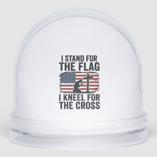 Stand for the Flag Kneel for the Cross Shirt Desig Snow Globe
