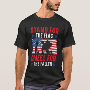 Stand For The Flag Kneel For The Fallen Usa Memori T-Shirt