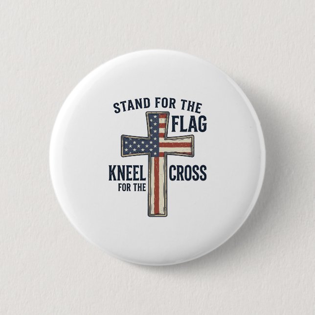 Stand for the Flag Patriotic Cross Design_1 Button (Front)