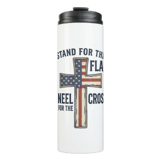 Stand for the Flag Patriotic Cross Design_1 Thermal Tumbler