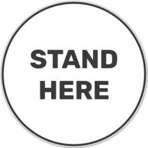 Stand Here custom text covid large floor circle Sticker