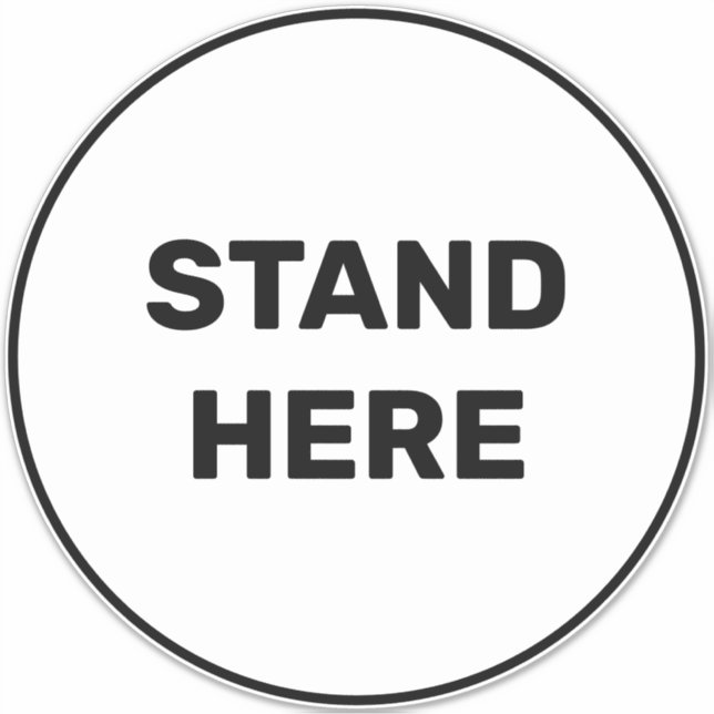 Stand Here custom text covid large floor circle Sticker (Front)