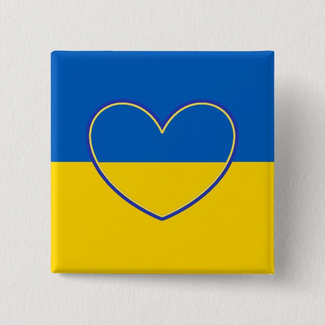 Stand in Support with Ukraine   Button (Front)