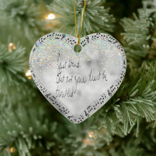Stand. Let Not Your Heart Be Troubled Scripture Ceramic Ornament