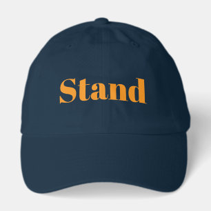 Stand Logo Navy Blue Cotton Mens Hat