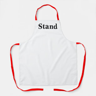 Stand Logo Red Straps White Kitchen Craft Chef Apron