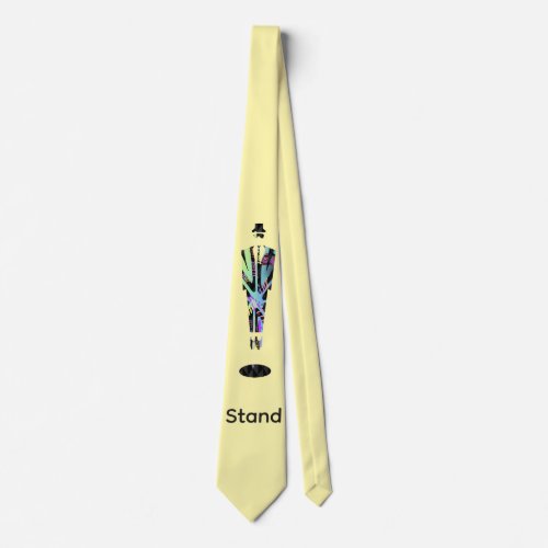 Stand Logo Solitary Man Yellow  Neck Tie