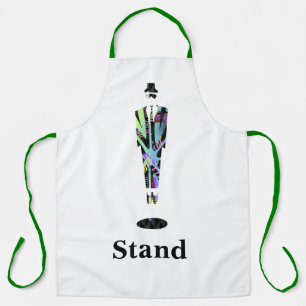 Stand Man Green Straps White Kitchen Craft Chef Apron