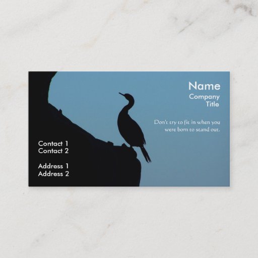Customizable Stand Out Cormorant Business Card