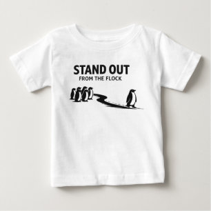 Stand Out From The Flock – Minimal Penguin Motivat Baby T-Shirt