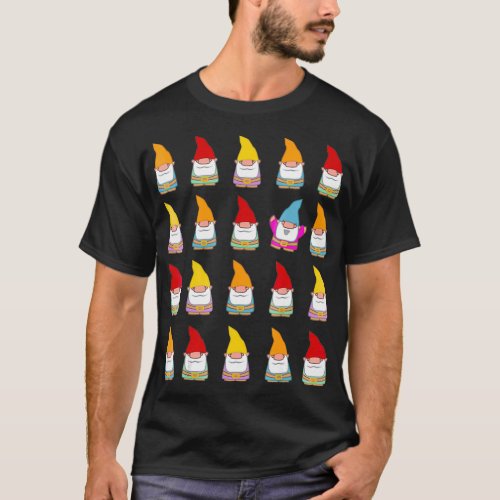 Stand Out Gnome Pattern  Funny Cute Gardening Gift T_Shirt