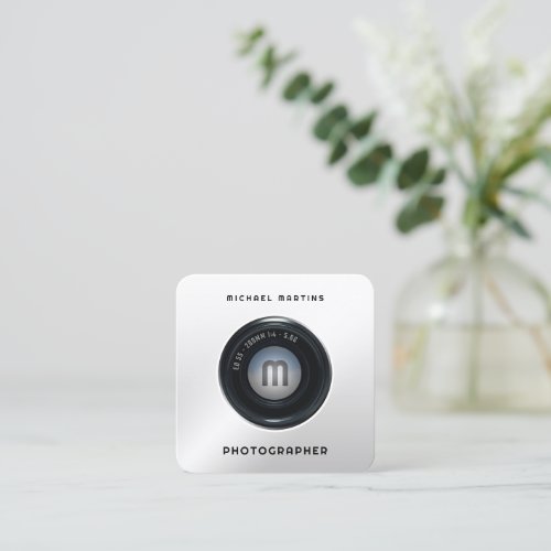 Stand out photo camera looks square business card