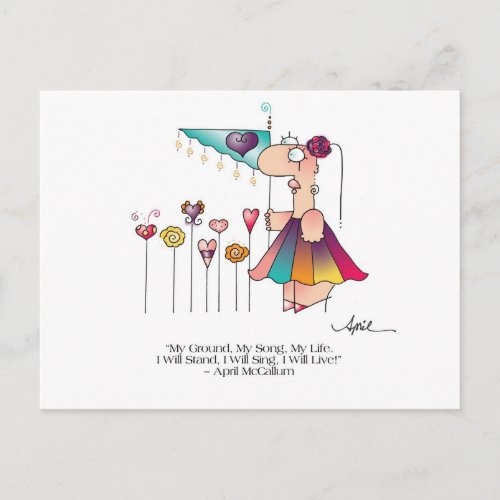 STAND, SING, LIVE! Postcard by April McCallum