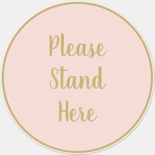 Stand Six Feet Apart Blush pink custom Large Floor Sticker