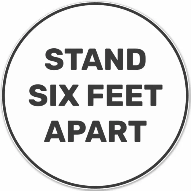 Stand Six Feet Apart simple Large Floor Circle Sticker Zazzle