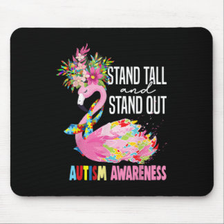 Stand Tall And Stand Out Flamingo Autism Mouse Pad