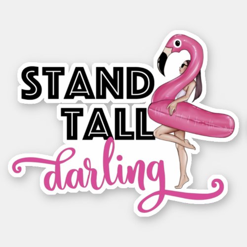 stand tall darling summer flamingo for her sticker