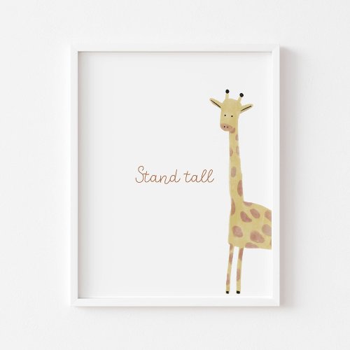 Stand tall Giraffe nursery art print