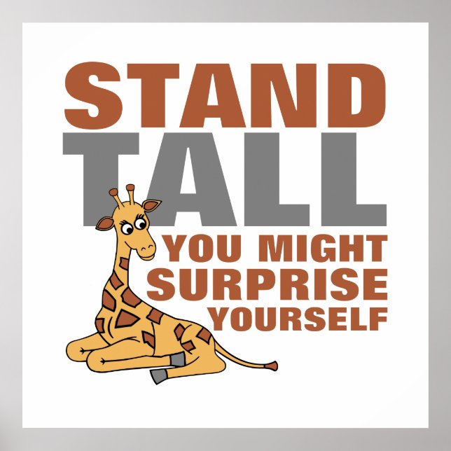 Stand Tall, Giraffe Poster (Front)