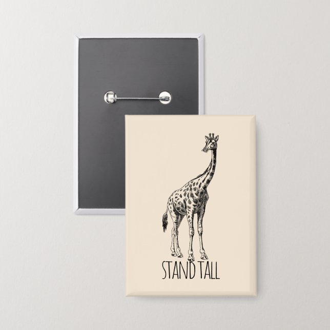 Stand Tall Graceful Giraffe Button (Front/Back)