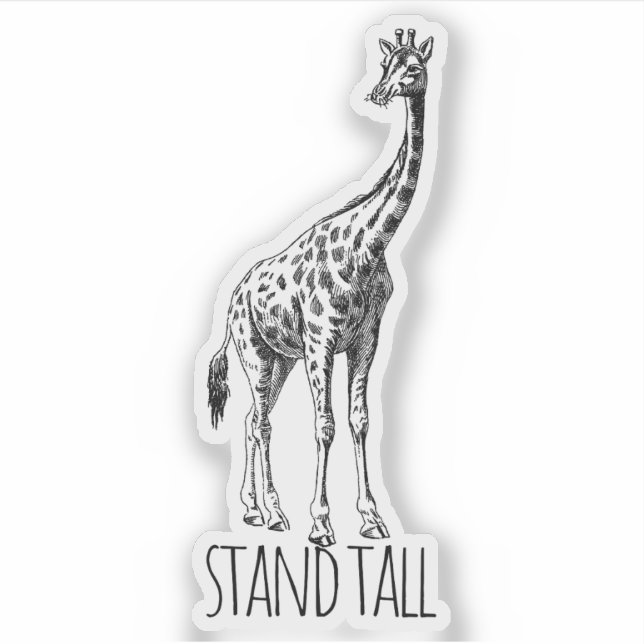 Stand Tall Graceful Giraffe Sticker (Front)