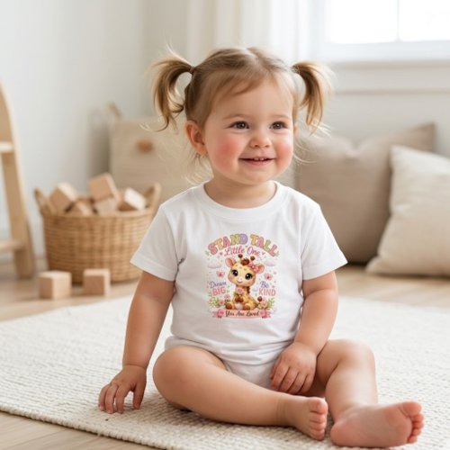 Stand Tall Little One Cute Giraffe Floral Toddler T-shirt