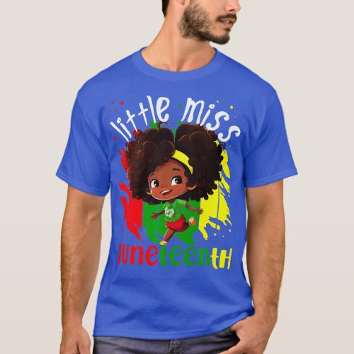 Stand Tall with this Little Miss Juneteenth Black  T_Shirt