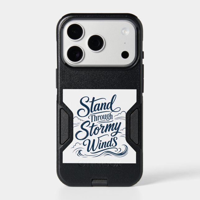 Stand Through Stormy Winds Nautical iPhone 17 Pro  Case (Back)