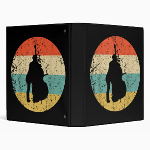 Stand Up Bass Shirt - Vintage Retro Music 3 Ring Binder
