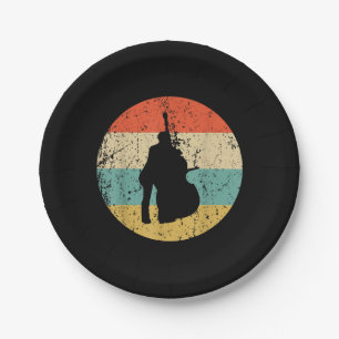 Stand Up Bass Shirt - Vintage Retro Music Paper Plates