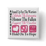 Stand Up Celebrate Honor Collage Breast Cancer Pinback Button