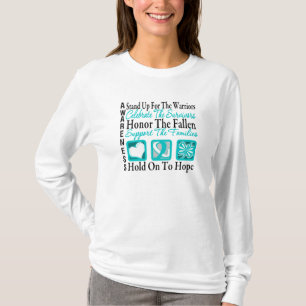 Stand Up Celebrate Honor Collage Cervical Cancer T-Shirt