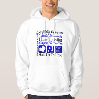 Stand Up Celebrate Honor Collage Colon Cancer Hoodie
