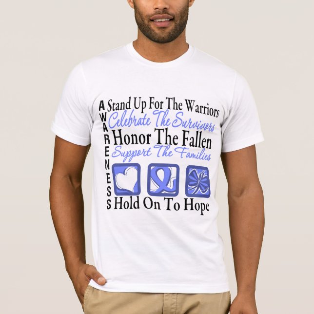 Stand Up Celebrate Honor Collage Esophageal Cancer T-Shirt (Front)