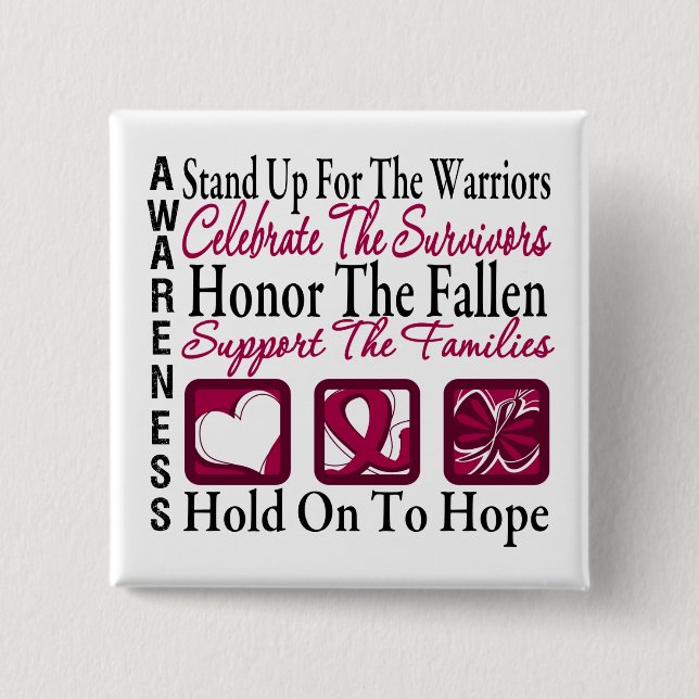 Stand Up Celebrate Honor Collage Multiple Myeloma Button (Front)