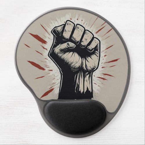 Stand Up Clenched Fist Sketch Tee Gel Mouse Pad