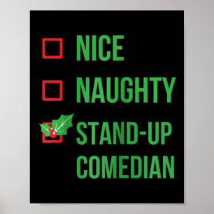 Stand-up Comedian Funny Pajama Christmas Gift Ragl Poster
