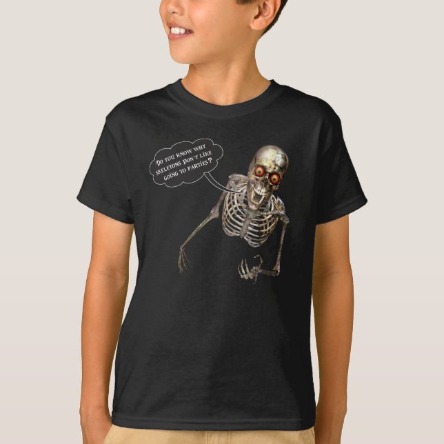 Stand-Up Comedian Funny Skeleton T-Shirt (Front)