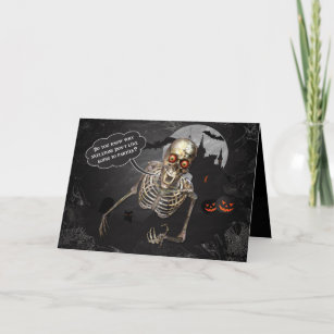 Stand Up Comedian Skeleton Joke Halloween Card